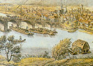 Schiffmühlen sind seit dem 14. Jahrhundert auf der Weser in Minden dokumentiert. Foto: Kommunalarchiv Minden